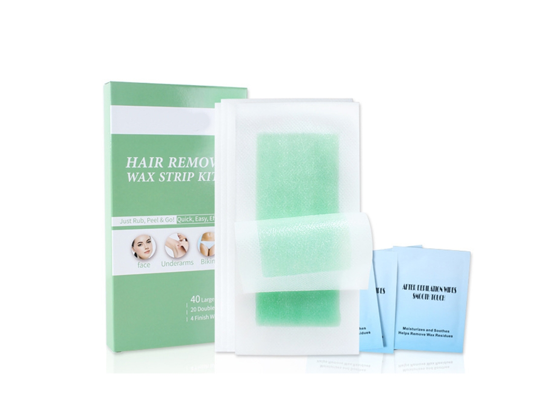 Cintas De Cera Para Depilación Corporal Facial Bikini Kit Depilatorio Con 4 Toallitas De Limpieza
