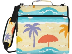 Organizador De Fichário 3 Argolas Com Alça Ombro E Mão, Inclui Bolso Com Zíper, Escola, Escritório, Bolsa Com Zíper