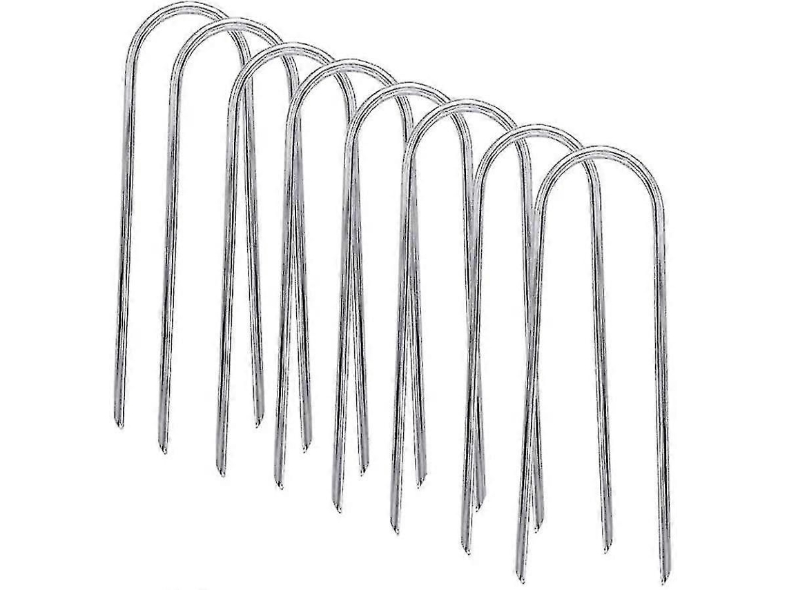 Estacas De Terra Galvanizadas Em Forma De U, 6 Polegadas, Para Fixação No Solo