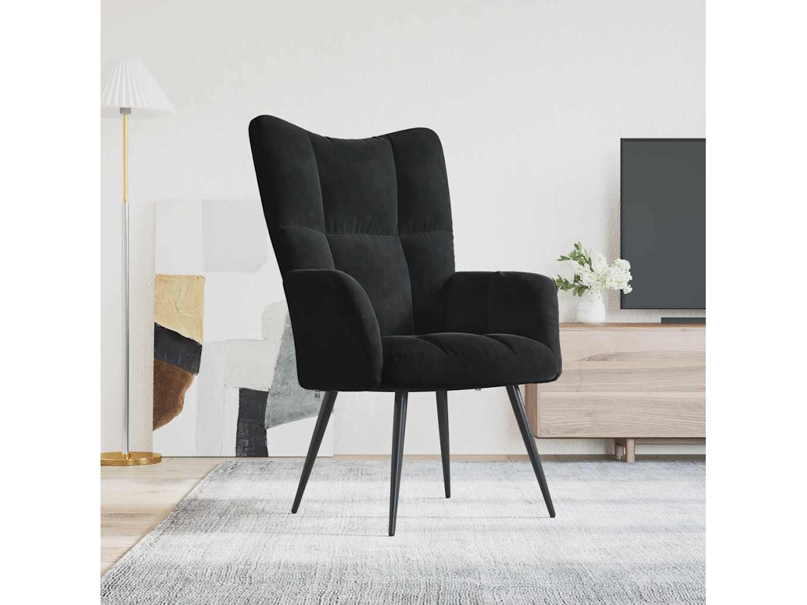 Cadeira De Descanso Veludo Preto DKD HOME DECOR