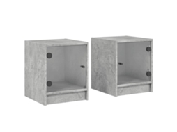 Bedside Cabinet, Bedside Cabinets Vidaxl Cinzeto Madeira Processada (n/a)