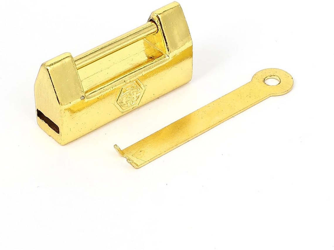 Gaveta para Porta joias de Armário Doméstico, com Cadeado Metal Dourado Estampa Chinesa Antiga, 2 CHABERLU