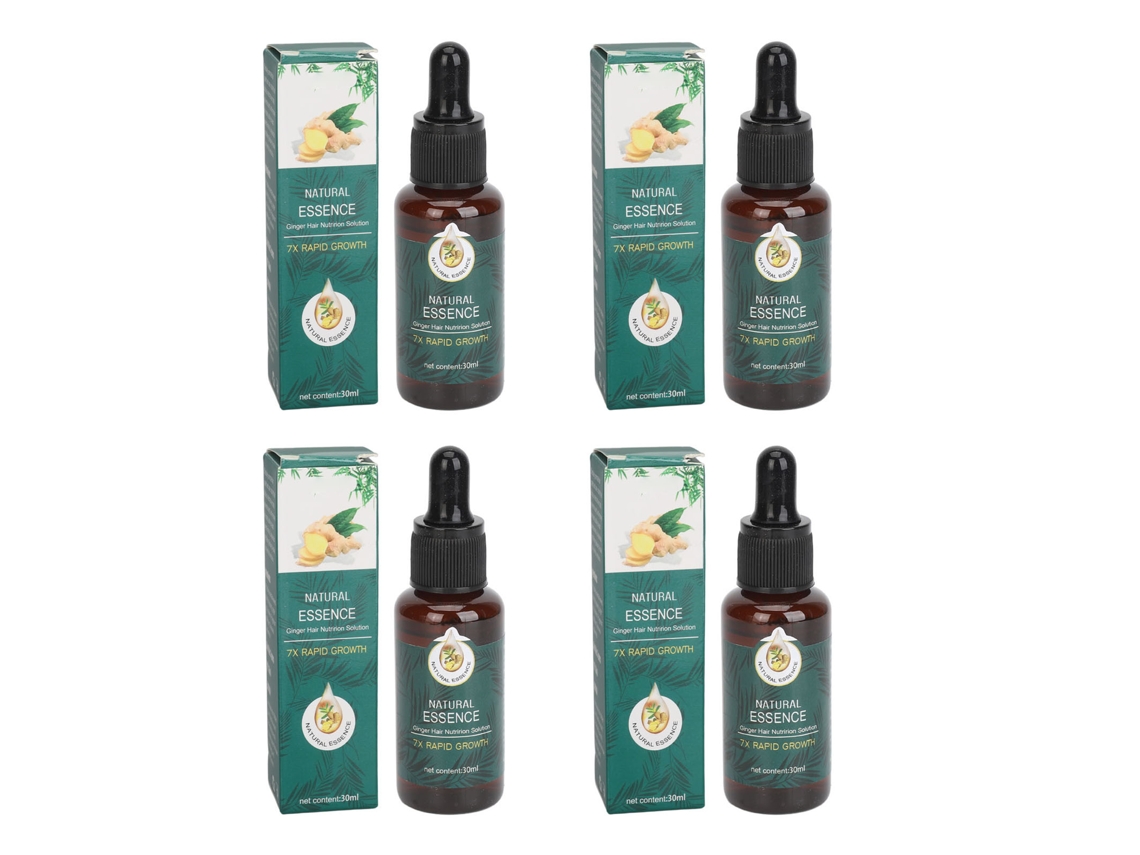 4pcs Óleo Essencial De Cabelo Com Gengibre Nutritivo Hidratante Reparador Para Crescimento De Cabelo 30ml