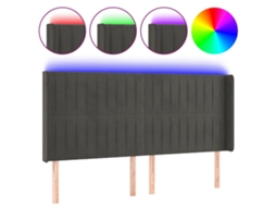 Cabeceira de cama MAISON EXCLUSIVE com Veludo Cinza Escuro Led (183x16x118 cm)