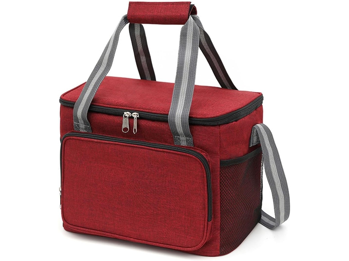 Bolsa Térmica Reutilizável de 15 Litros, para Vazamentos Prova, Freezer, Alça Ajustável, DUREFORWARD Bordô (sem dimensões)