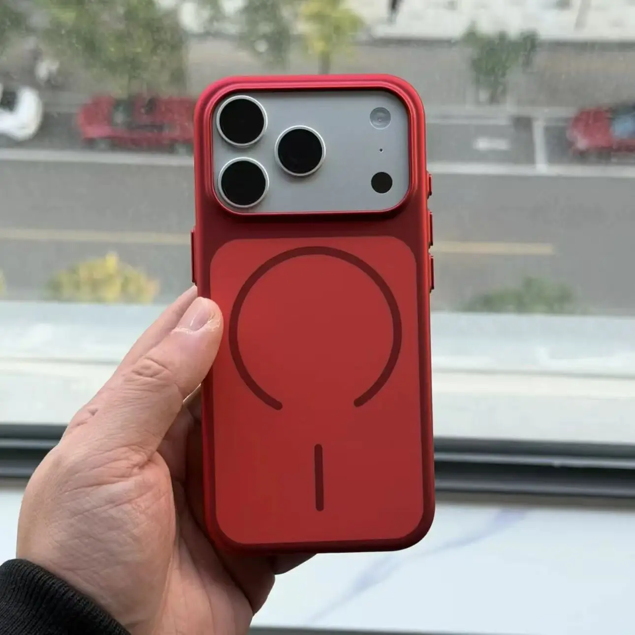 Capa Magsafe Com Carregamento Sem Fio Magnético (vermelha, Iphone 14 Pro Max) Para Iphone