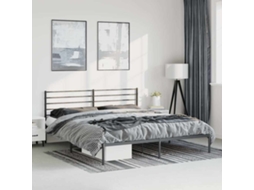 Estrutura De Cama Com Cabeceira 183x213 Cm Metal Preto