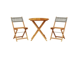 Bistro Set, Bistro Sets Vidaxl Cinzeto Madeira De Acácia (70 X 75 Cm)