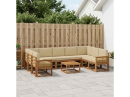 Vidaxl Conjunto De Sofás Para Exterior 10 Unid. Natural E Bege