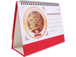Calendário De Mesa Estilo Chinês, De Vintage Do Ano Do Dragão Com Encadernação Em Espiral Resistente Para