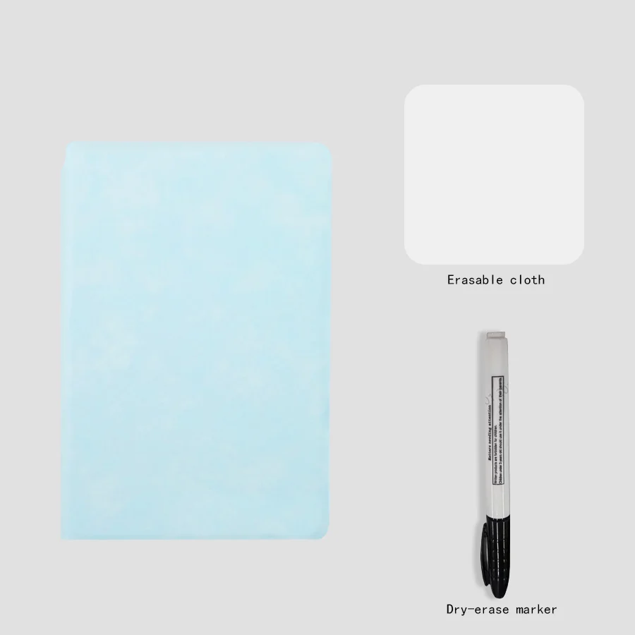 (azul Celeste, A5) Conjunto De 5 Cadernos De Quadro Branco Reutilizáveis A5