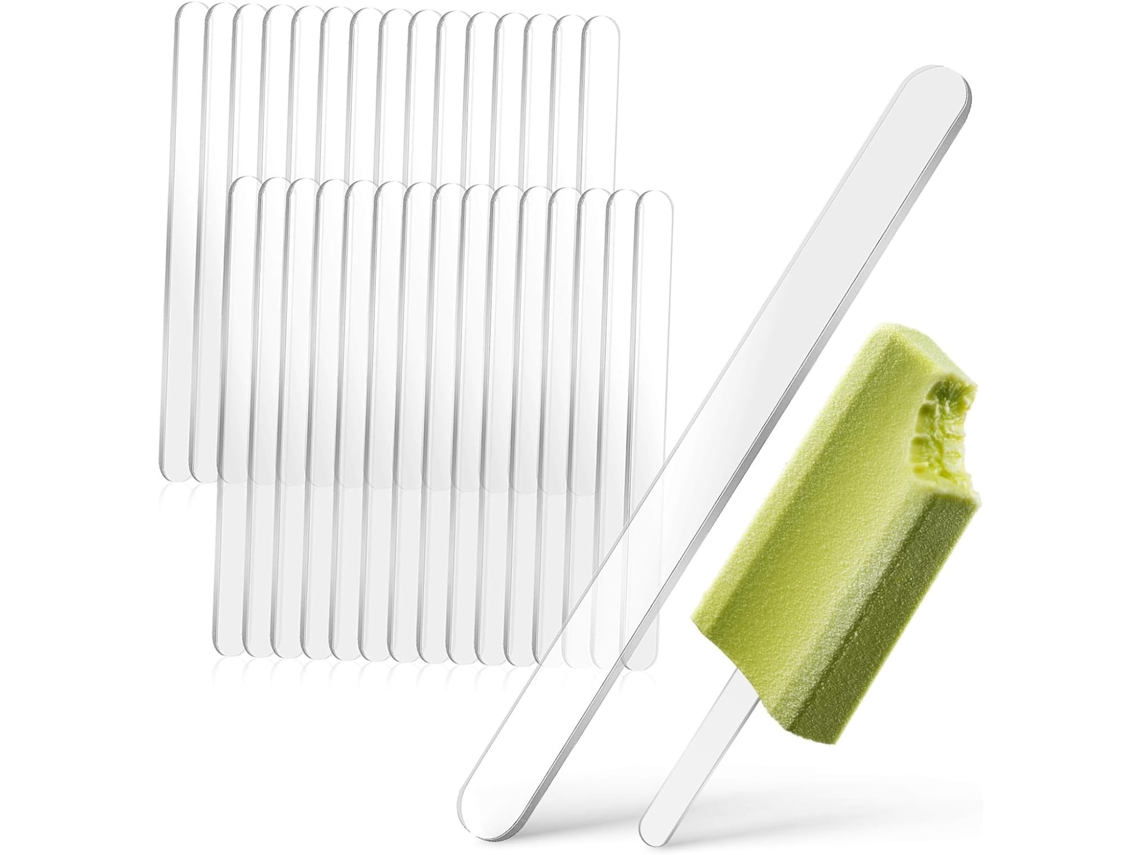 30-palitos De Sorvete Acrílico Transparente