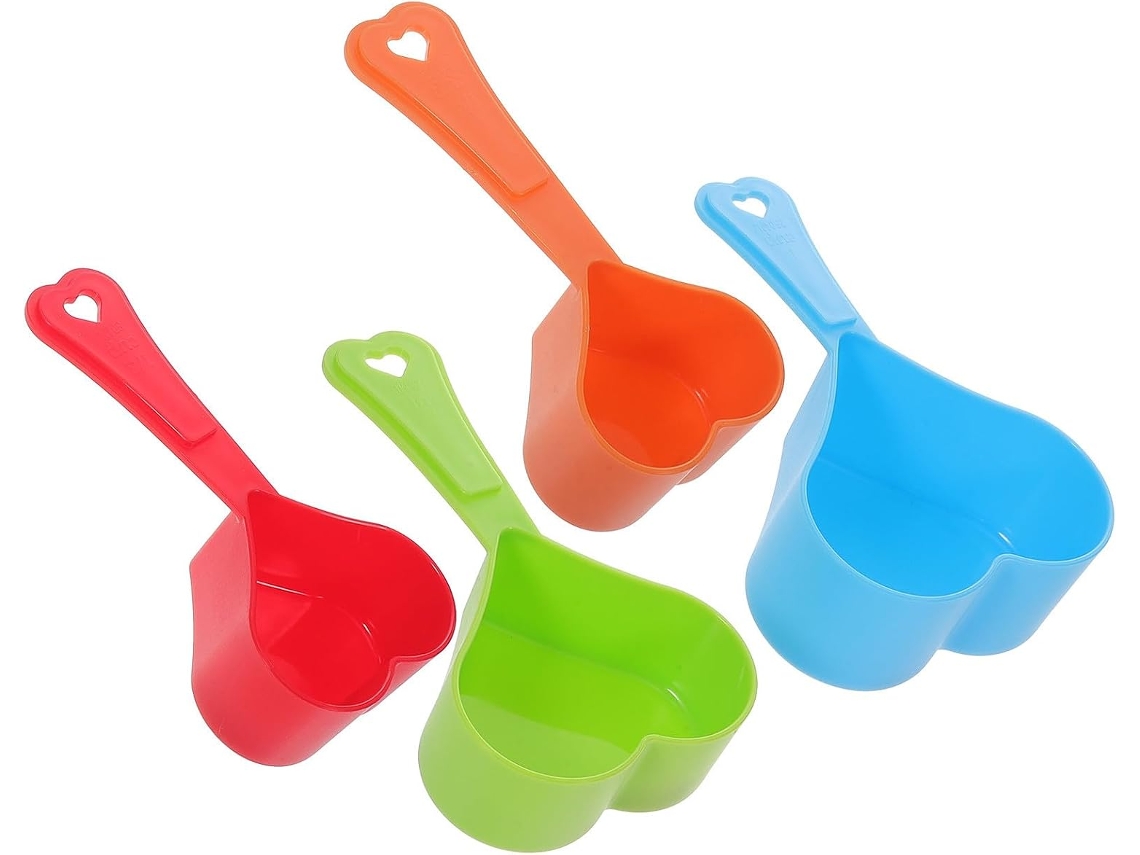Conjunto De 4 Colheres Medida Em Formato Coração, Feitas De Abs