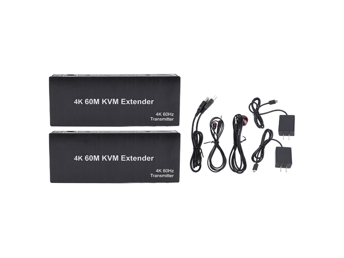 Extensor Kvm Usb Com Interface Multimídia Hd Transmite Vídeo 4k A 60hz Via Cabo Cat5e 6 7 Controle Mouse Teclado Plug Us