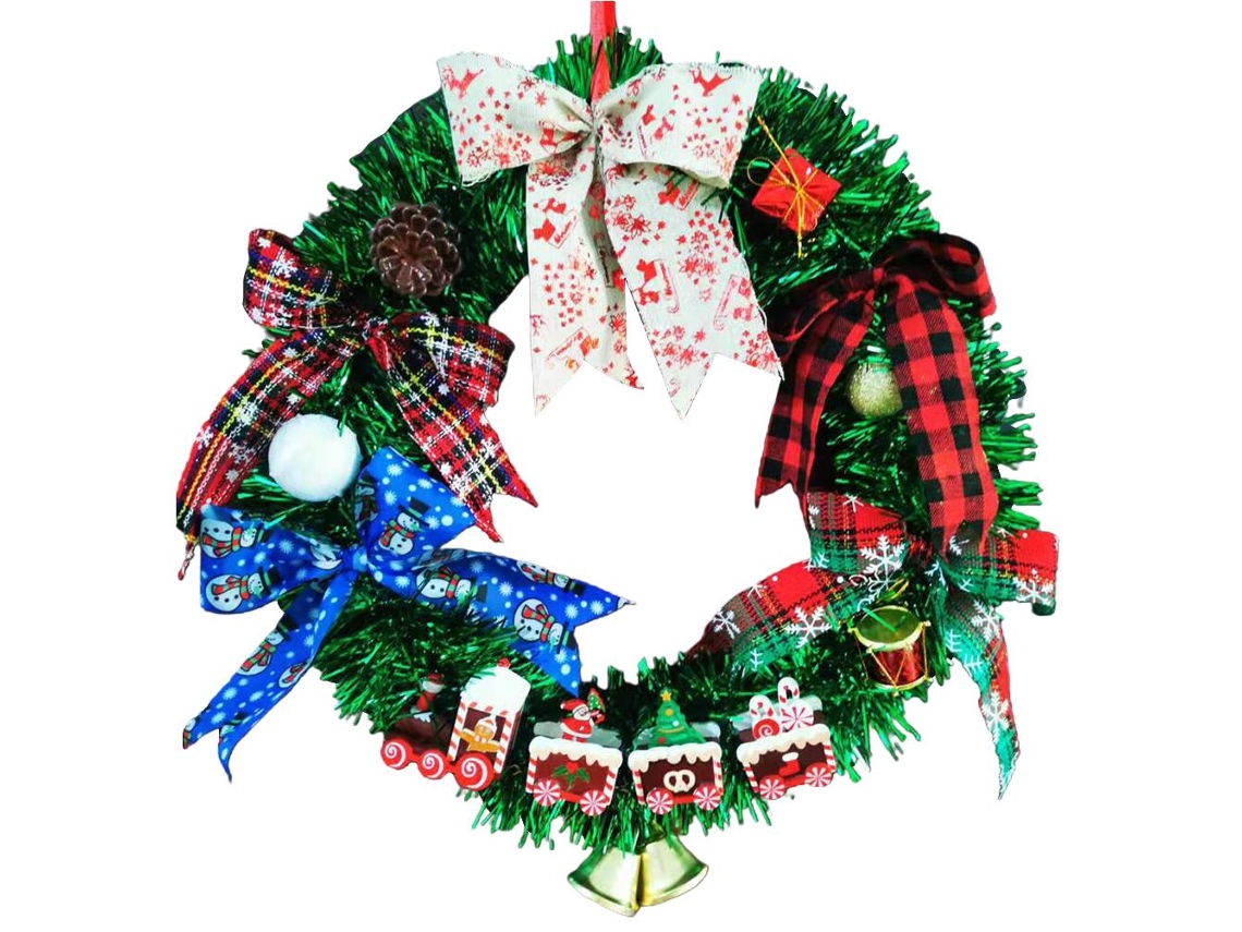 Laxiscreed Coroa De Natal Com Pai Natal Em Saco, Decoração Festiva Para Porta E Aviso De Natal