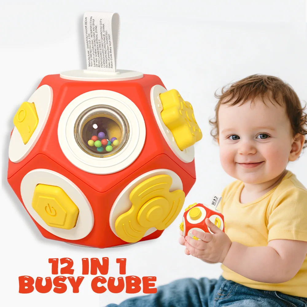 Cubo De Atividades 12 Em 1 Para Bebês - Cubo De Atividades 12 Em 1 Para Desenvolver A Coordenação Motora Fina