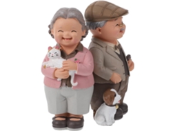 Estatueta Resina Expressa Ternura Decorativa Compacta Paisagem Namorados Ideal Casais Idosos Amor Dia GOKOCO