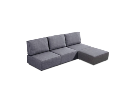 Sofá Modular de 3 Lugares Cubiq com Chaise Longue Gris 270 X 93 X 183 Cm