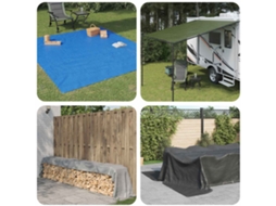 Vidaxl Lona Com Olhais Azul 3 X 5 M 180 Gsm Pe