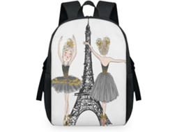 Mochila Tropicallife Torre Eiffel Ballet Girl para Crianças 32 5 X 15 X 44 9 Cm Tecido de Malha Impermeável e