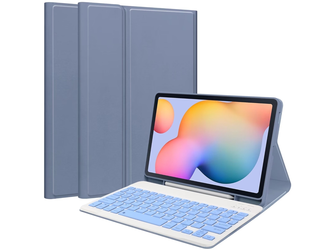 Capa Para Samsung Galaxy Tab A9 Plus 11 Polegadas 2023 Com Ranhura Para Caneta Adicionar Teclado Português Roxo Lavanda