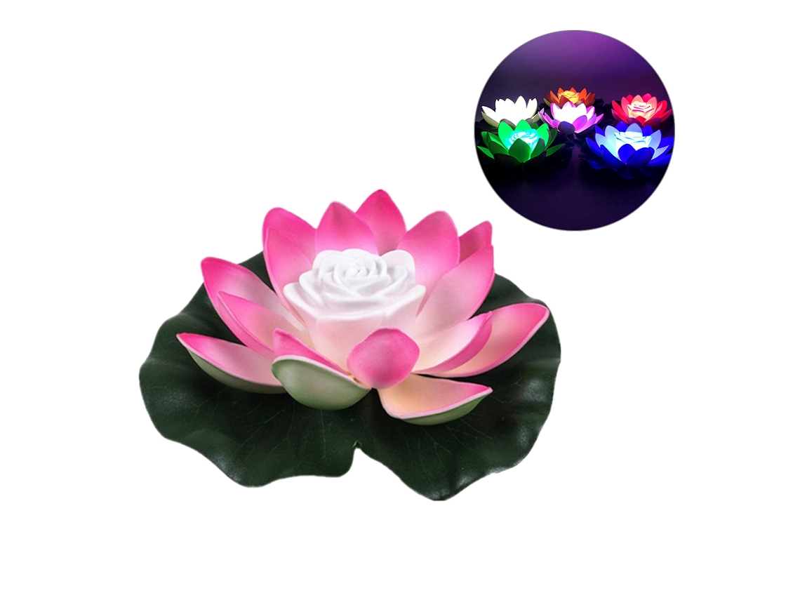 Rebe-lâmpada De Loto Flutuante Artificial Led Luz Noturna Econômica Para Jardim Piscina Estanque Fonte Decoração