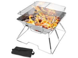 Fogo De Aço Inoxidável De Acampamento Dobrável, Forno De Madeira Ao Ar Livre, Com Saco Portátil Zeuxo