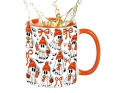 Caneca Fantasma Assustadora, Caneca De Cerâmica Com Estampa Retrô De Fantasma Para Cerveja - Caneca De 350ml Com Alça