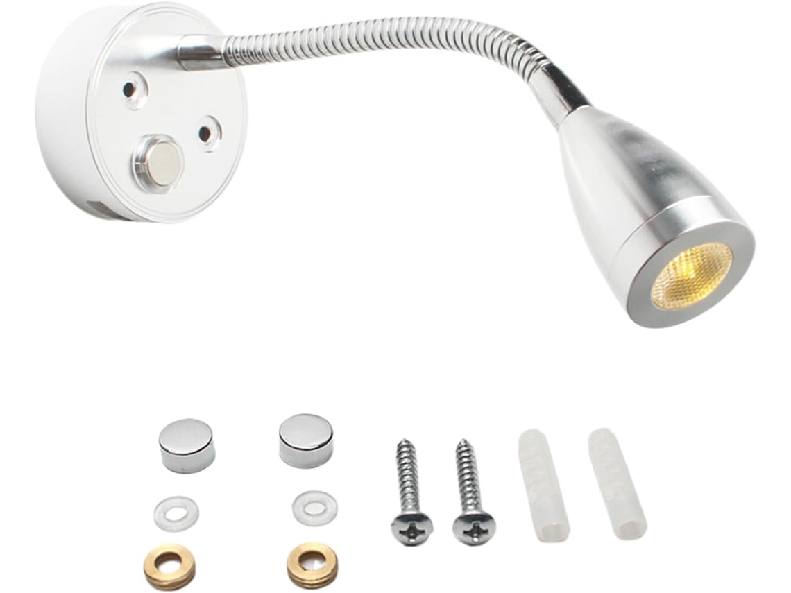 Refletor De Leitura Led Durável 12v, Luminária De Leitura Led Em Abs Com Economia Energia, Luminária De Parede Para