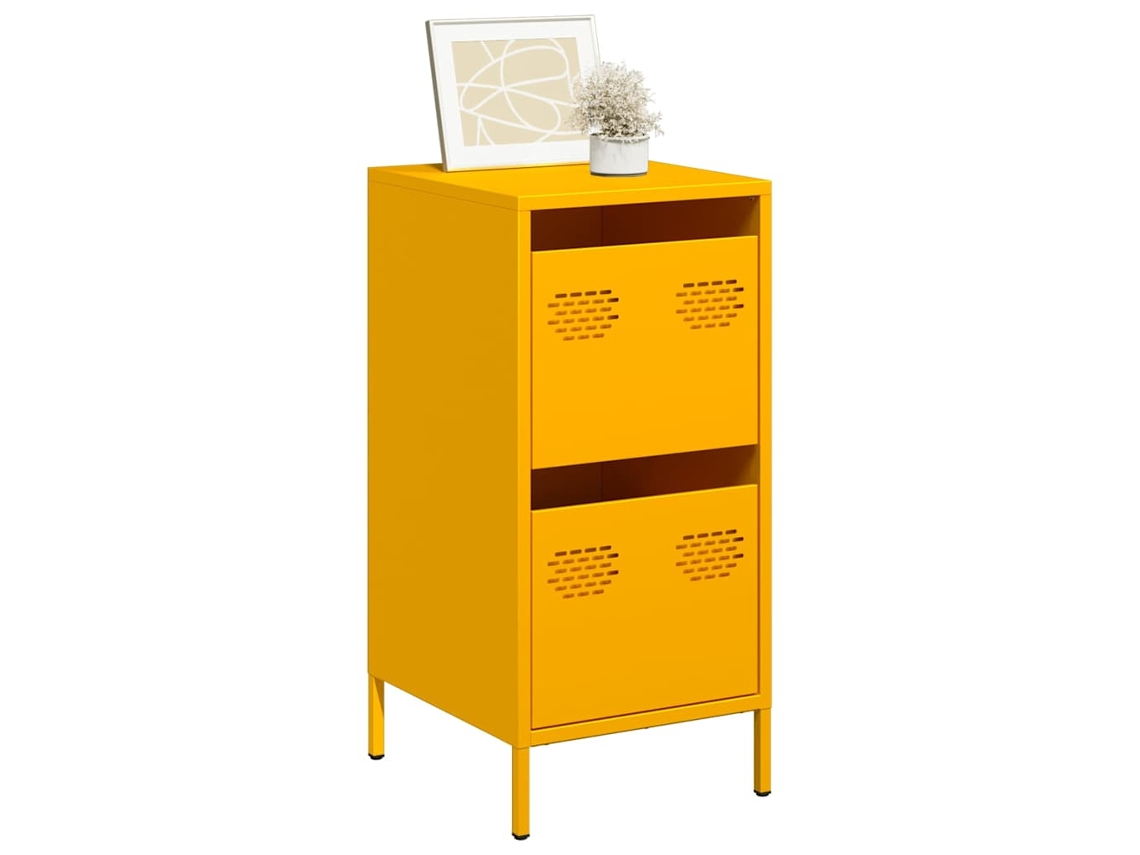 Vidaxl Aparador 35x39x73,5 Cm Aço Laminado A Frio Amarelo Mostarda