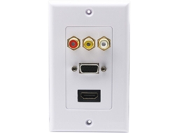Placa de Parede 3rca+ Hdmi Vga com Entradas, Componentes, Vídeo Composto, Áudio e Carregamento, Painel Frontal Branco BRILVIBERA (3rca e Hdmi)