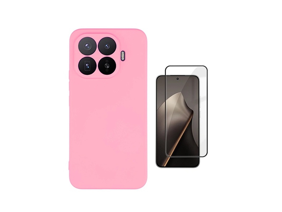 Kit Vidro Temperado Capa Silicone Líquido Phonecare Para Xiaomi 17t Pro 5g - Rosa