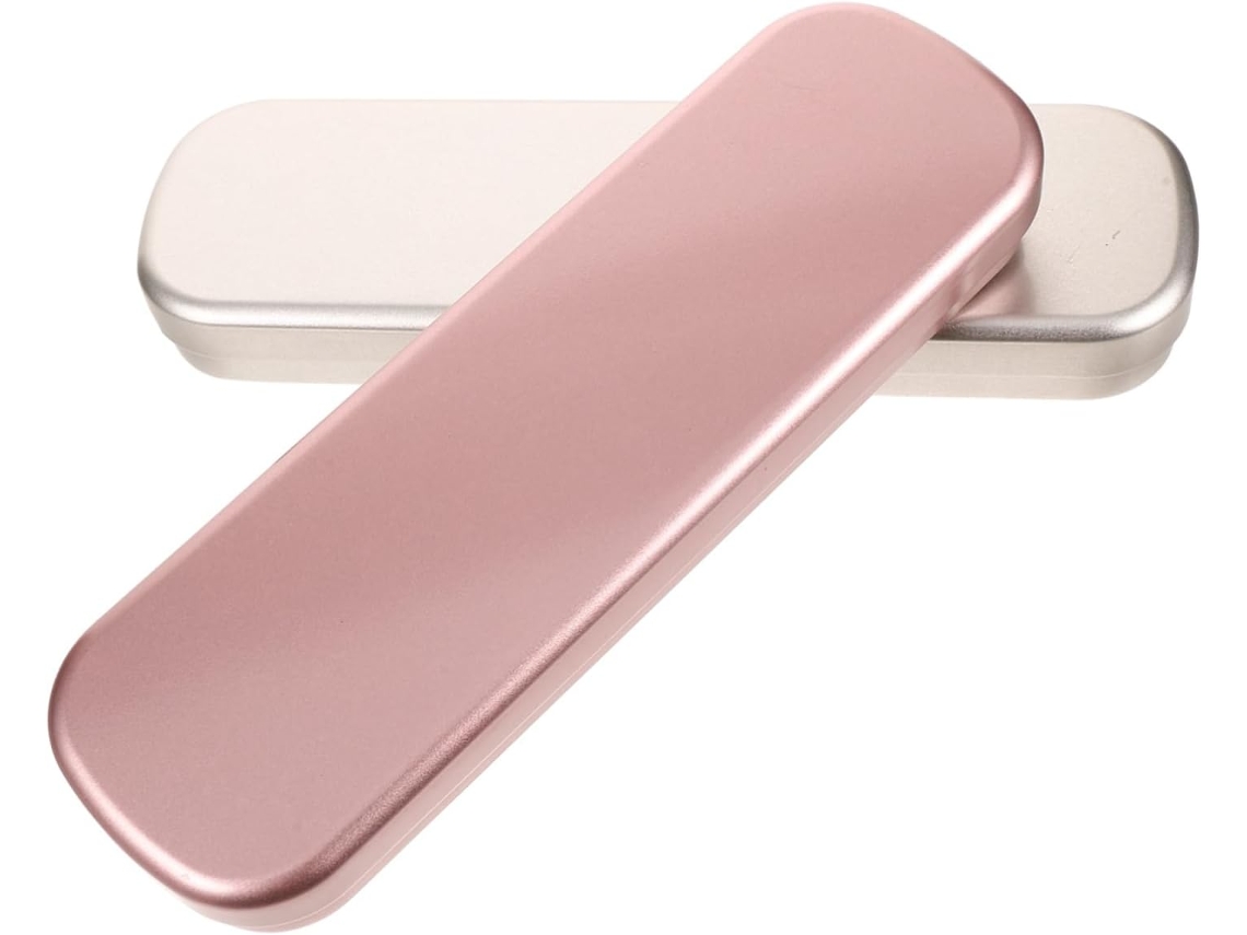 Estojo Retangular De Metal Nuobesty, Com 2 Unidades, Para Lápis, Ideal Para Escola, Com Forro Protetor Macio.