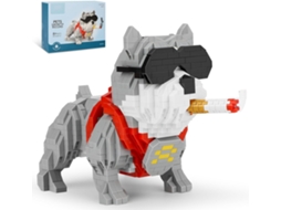 Kit de construção de microblocos Bully Pitbull, brinquedos de construção de microblocos para cães para meninos e meninas, Slowmoose Prese