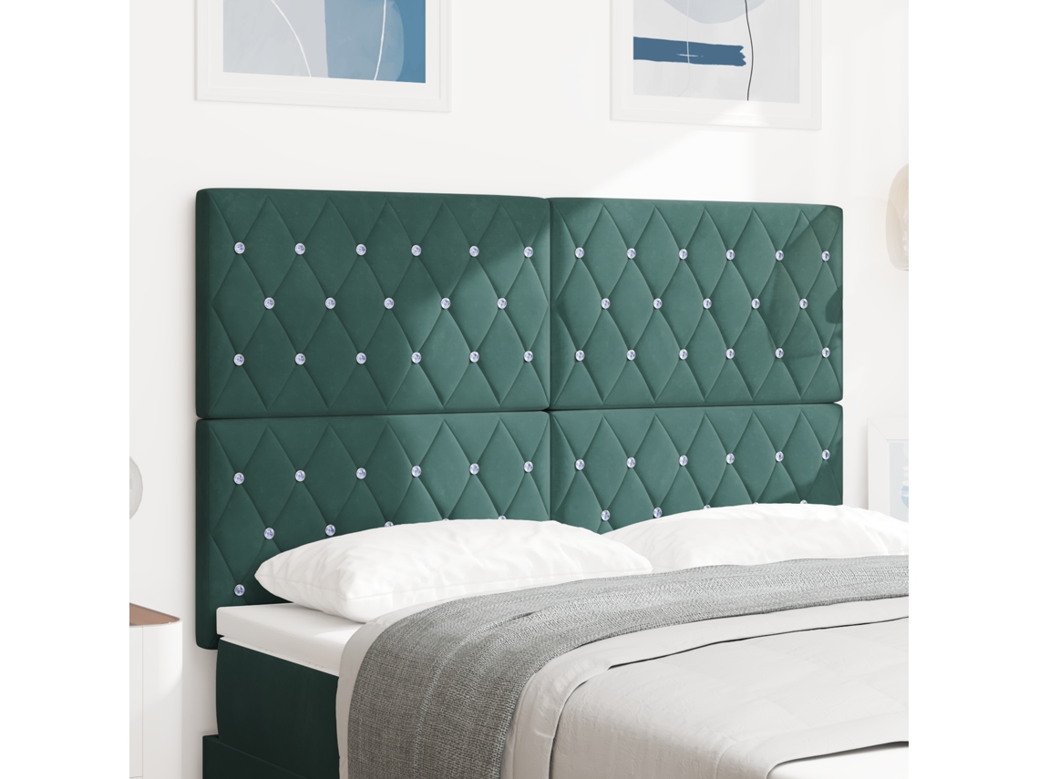 Cabecero LED Verde Oscuro 72 cm Terciopelo