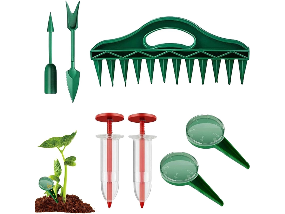 Semeador Manual para Jardim, Kit de Ferramentas para Cavar e Plantar Semeador Compacto para Flores, Gramados e Plantas CHABERLU