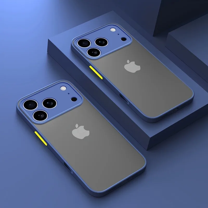(azul Iphone 15 Pro Max) Capa Transparente Para Iphone Com Estrutura Resistente A Impactos, Semelhante A Uma Armadura.