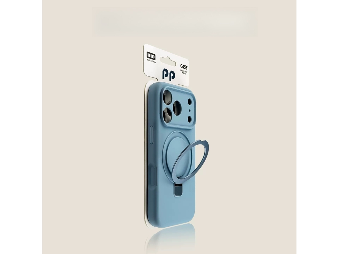 Capa Para Iphone 18 Pro Com Suporte Magnético , Compatível Com Magsafesilicone Azul Claro Hibbent