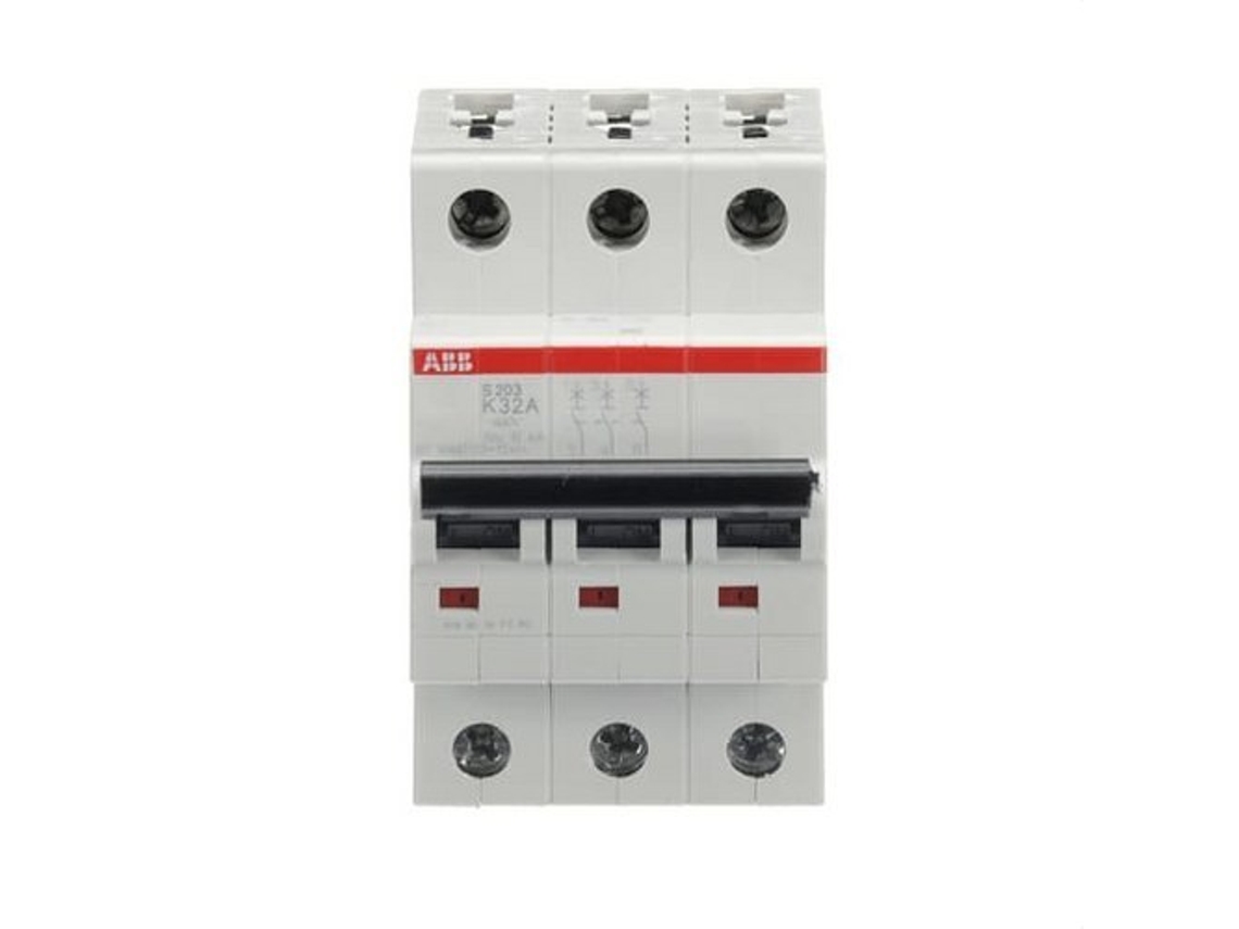 Disjuntor Magnetotérmico S203-K32 3P 32A Curva K 10Ka ABB