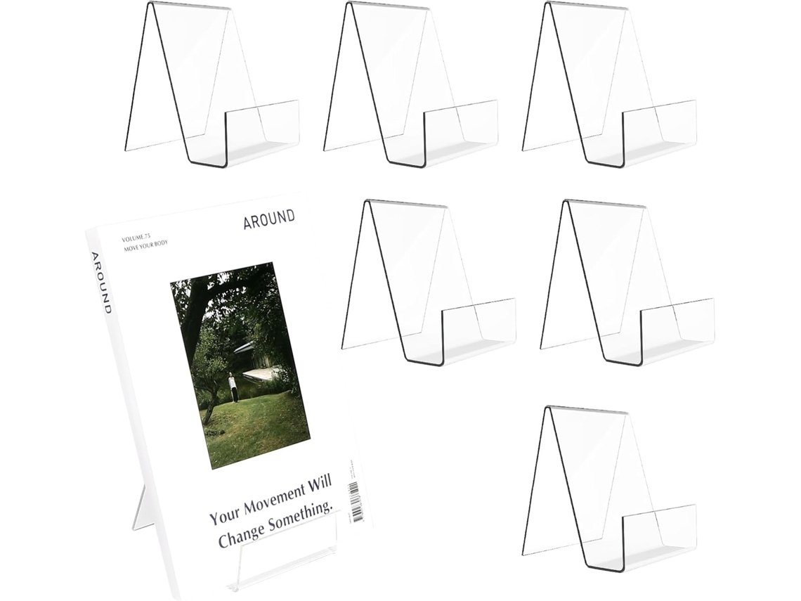 Suportes para Livros em Acrílico, Transparentes, Compatíveis com Escritórios, Livrarias, Escolas e Bibliotecas, 10, 5 X 9 X 7,5 Cm BRILVIBERA