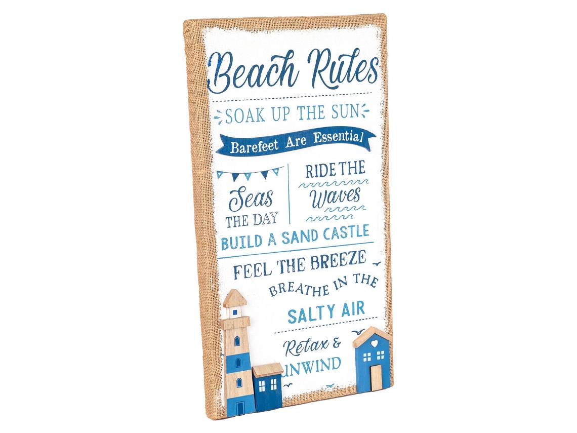 Decoração de Parede SIGNES GRIMALT Beach Rules 3x48x27 cm