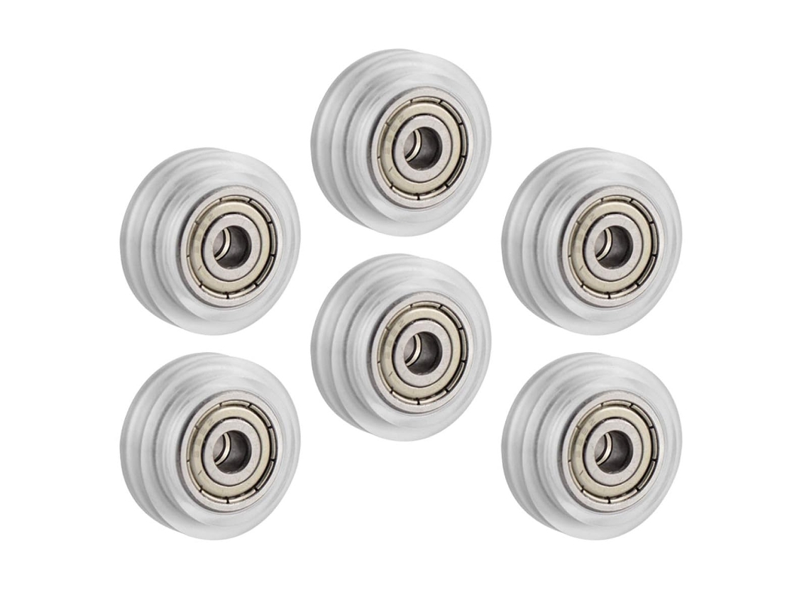 Conjunto De 6 Polias Redondas Passivas De Plástico Branco Para Impressoras 3d