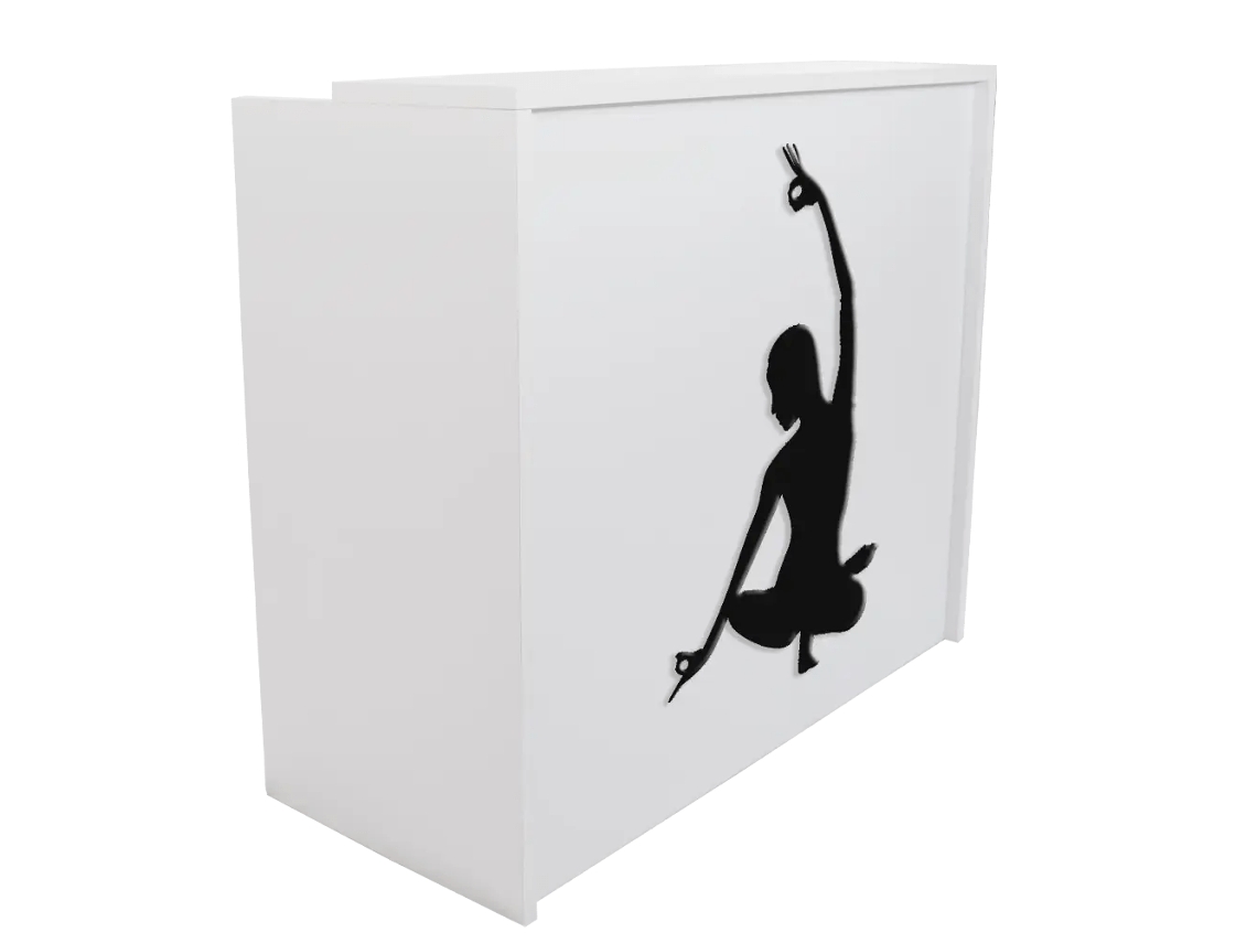 Balcão de recepção compacto para Yoga Center 80 cm. Branco. OFILIKE