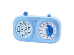 Timer Visual Com Tela Dupla Cronômetro Contagem Regressiva Funções Múltiplas Bateria Integrada Azul