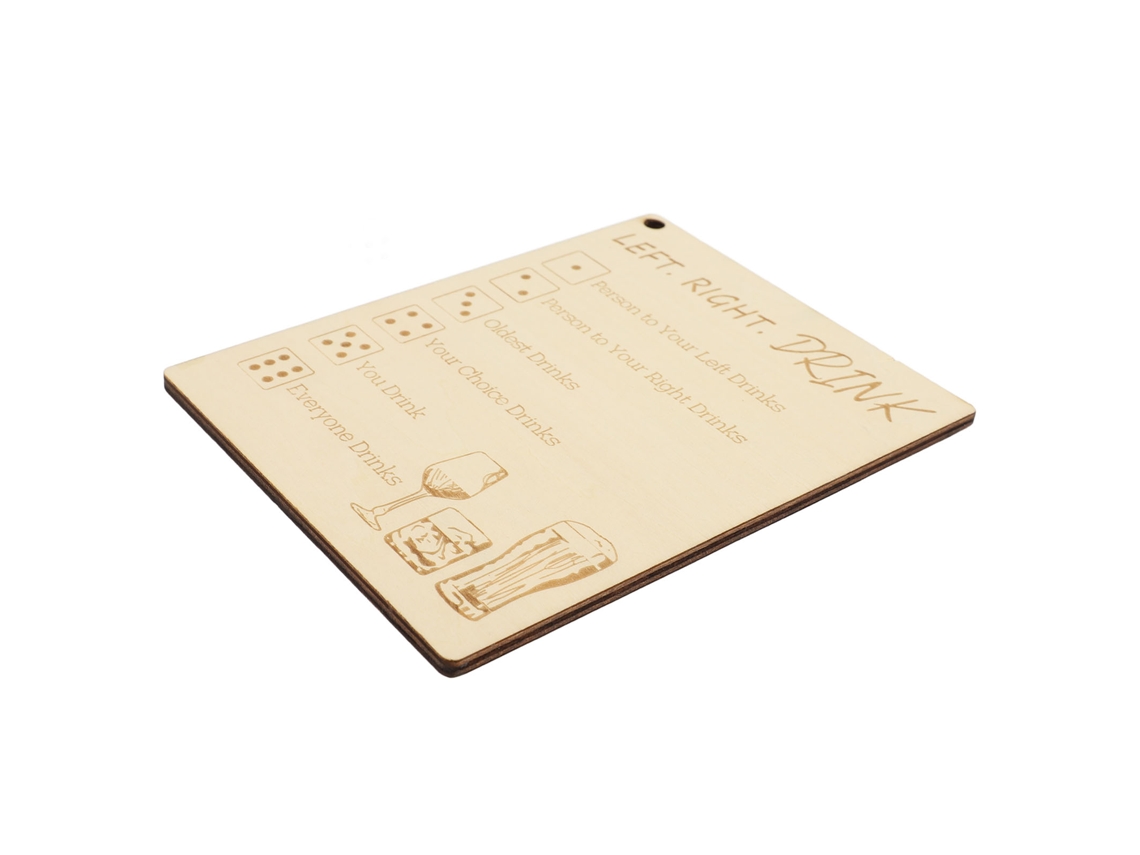 Left Right Drink Drinking Game Dice Plate (wood Fun Interactive) Eoocoo