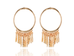 Brincos Pendentes Com Tassel Exagerado Forma Redonda