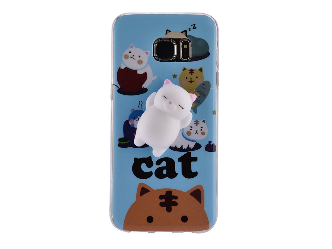 Capa de Telefone LAXISCREED Samsung S7edge Gato Branco