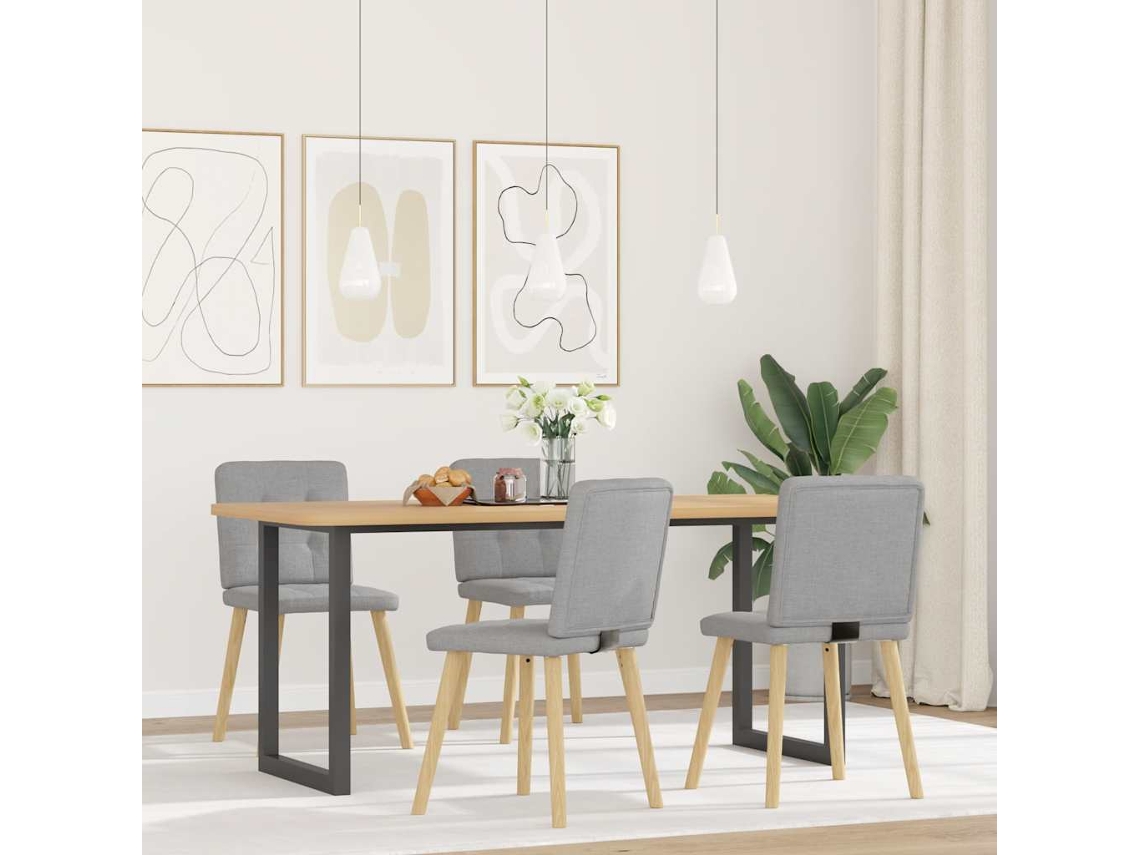Cadeiras de Jantar 4 Pcs Tecido Cinza Nuvem MAISON EXCLUSIVE