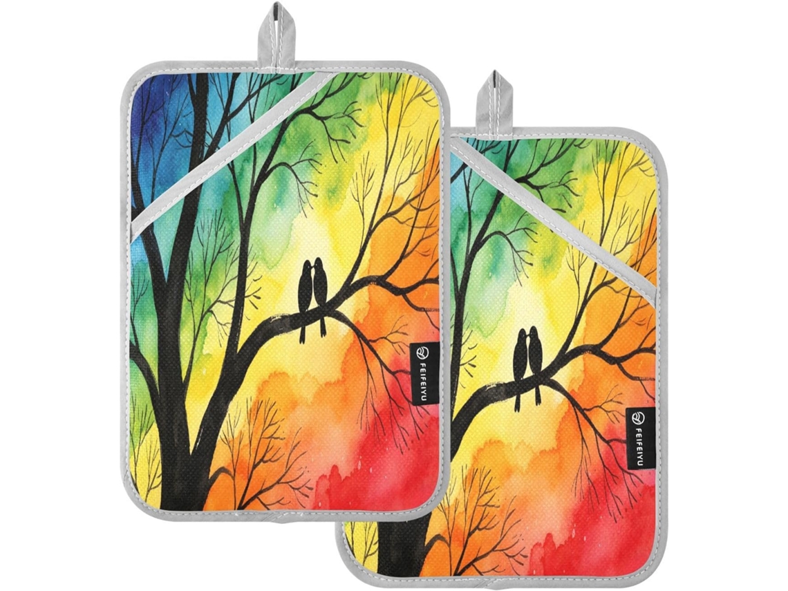 Arco Íris Conjunto De 2-suportes Acolchoados Para Vasos Plantas