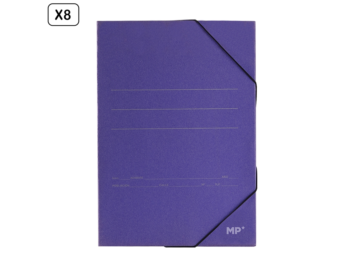 Pack 8 Uds. Folder Lomo Azul Com Aba Fº Eco Dam